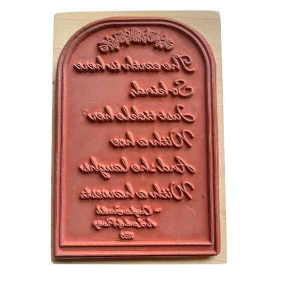 Crafting Rubber Stamps Holly Berry Wood Back Harvest Medallion A Land of Plenty - Picture 4 of 7